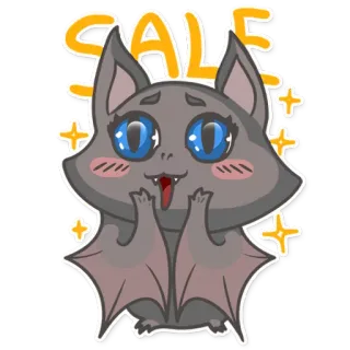 😃 91f6d764 SALE pipistrello, carino, cartone animato, saldo, sconto, shopping telegram sticker