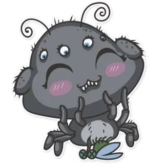 🕷 c72ffe43 ragno, carino, insetto, animale, cartone animato, divertente, mosca, personaggio telegram sticker