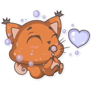 ❤ f79ffb51 Cartone animato, Animale, Bolle, Cuore, Carino, Scoiattolo, Kawaii telegram sticker