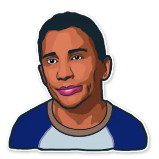 😐 590788c6 retrato, pessoa, ilustração, desenho animado, adesivo telegram sticker