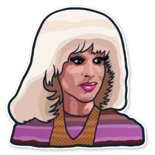 🎉 f384fc18 cabelo loiro, retrato, adesivo, mulher, mulher telegram sticker