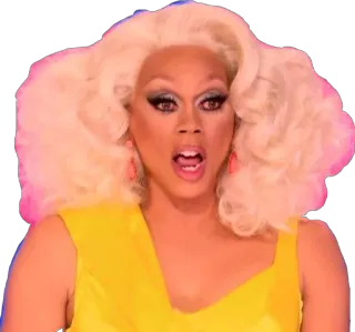 😦 52a9cc20 RuPaul RuPaul, drag queen, surprise, shocked, reaction telegram sticker