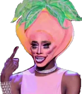 🍑 ef204a3f drag queen, middle finger, rude, offensive, peach telegram sticker