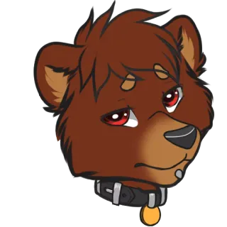 😞 08a5e9d4 Antro, Furry, Oso, Collar, Lindo, Animal telegram sticker