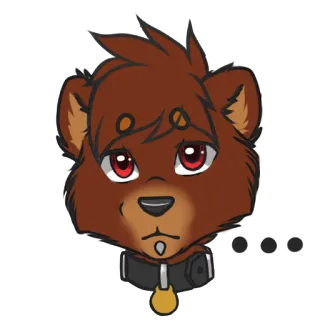 😐 2733be30 ... Dibujo animado, Animal, Oso, Triste, Peludo, Collar, Mascota telegram sticker
