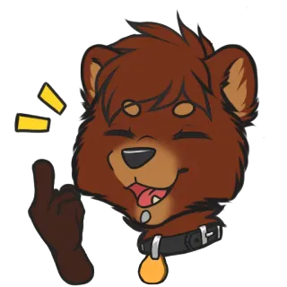 👆 823298b7 oso, dibujo animado, dedo corazón, ofensivo, gesto, animal, perro, peludo telegram sticker