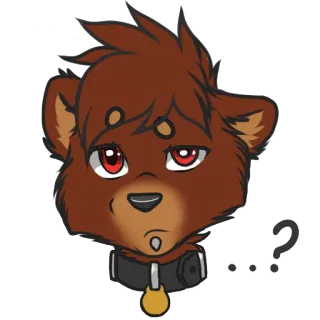 😕 95ed8eac o.o...? oso, pregunta, peludo, collar, lindo, dibujos animados telegram sticker