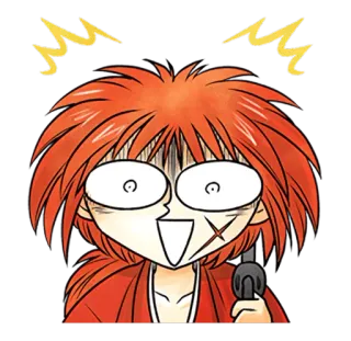 😳 193847ef Kenshin Himura Rurouni Kenshin Anime, Manga, impactado, emocionado, Kenshin, Himura whatsapp sticker