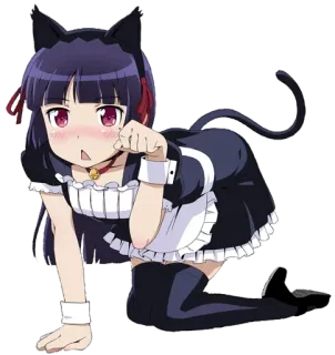 😽 79919aac Anime, Chica gato, Kawaii, Maid, Neko, Mimi, Lindo, Dibujo animado telegram sticker