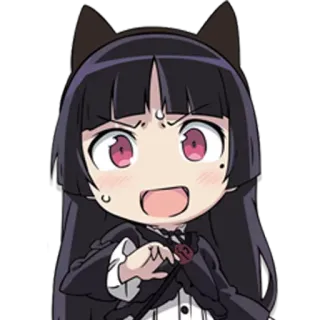 🙀 dc1b4125 Anime, Manga, Chibi, Orejas de gato, Lindo, Dibujo animado telegram sticker