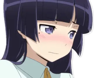 😖 f5200401 chica anime, sonrojada, linda, personaje anime telegram sticker