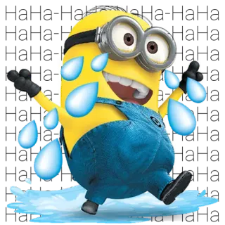 😂 2a070000 Minion 卡通, 搞笑, 眼泪, 开心, 大笑 telegram sticker