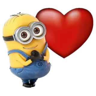 ❤ 5dc4b54d Minion 卡通, 黄色, 爱心, 爱, 可爱, 神偷奶爸 telegram sticker