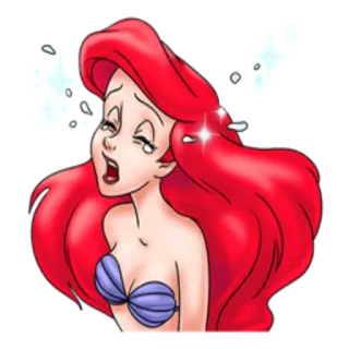 😭 9eda63d2 Ariel disney, putri duyung, kartun, sedih, menangis telegram sticker