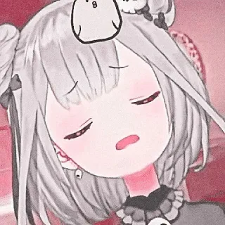 💗 36fef61b anime, chica, linda, dormilona, kawaii telegram sticker