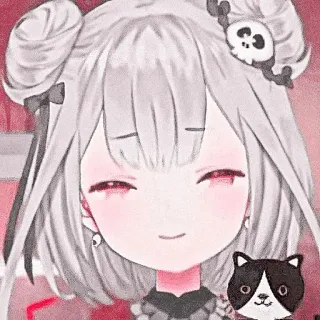 💗 6e77b4ea Anime, Gato, Lindo, Dibujos animados, Chica, Calavera, Retrato telegram sticker