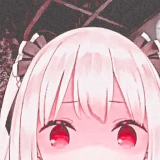 💗 9da6a57d Anime, Manga, Chica, Ojos rojos, Lindo, Kawaii, Ilustración telegram sticker