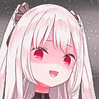 💗 b2b397dc Anime, Chica, Dibujo animado, Lindo, Ojos rojos, Arte digital telegram sticker