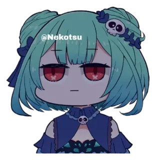 😐 087654c0 @Nekotsu anime, manga, sticker, cute, cartoon, character telegram sticker
