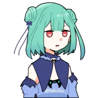 😐 1f537224 @NekoTsu anime, cartoon, character, girl, cute telegram sticker