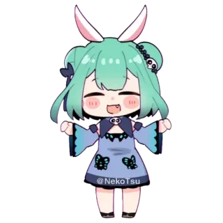 🤗 9cd80908 @NekoTsu anime, cartoon, cute, bunny, girl telegram sticker