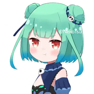 😤 cbbfe206 @Nekotsu anime, chibi, cartoon telegram sticker