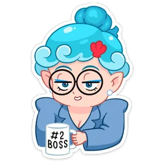 🤓 d85c4c3e #2 BOSS jefe, divertido, personaje, dibujos animados whatsapp sticker