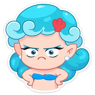 😤 fe88c328 sirena, dibujos animados, mar, personaje, pegatina, lindo whatsapp sticker