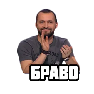 👏 d2e2ecff БРАВО bravo, clapping, man, russian, applause, success telegram sticker