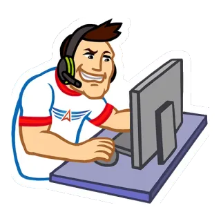 😈 5503a102 游戏玩家, 电子游戏, 游戏, 耳机, 电脑, 直播 telegram sticker