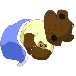 😴 8cf1c7ff 熊, 泰迪熊, 睡觉, 可爱, 卡通, 动物, 困, 睡衣 telegram sticker