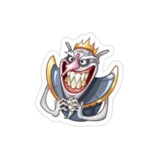 😈 7f6d157e Kreskówka, Złoczyńca, Król, Korona, Zły, Postać, Naklejka telegram sticker