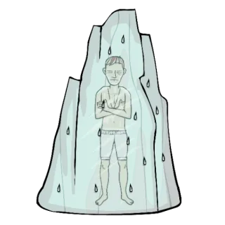 🥶 21f93a97 gelé, glace, froid, hiver, homme, dessin animé, illustration telegram sticker