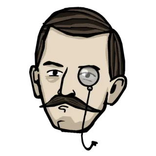🧐 2598b8e4 monocle, moustache, dessin animé, vintage, gentleman, portrait telegram sticker