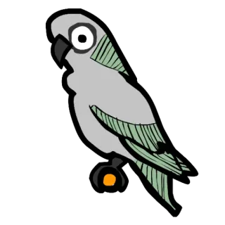 🦜 79df5653 perroquet, oiseau, animal, illustration, gris du Gabon, oiseau tropical telegram sticker