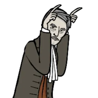 🐮 8ae50290 homme, portrait, illustration, personnage historique telegram sticker