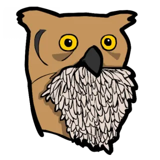 😳 925d3dea hibou, oiseau, animal, dessin animé, mascotte, mignon telegram sticker