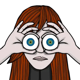 👁 a6f4f738 femme, yeux, regardant, observant, animation, dessin animé, personnage telegram sticker