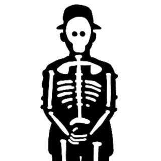 ☠ b0120a74 squelette, anatomie, os, mort, halloween, gothique telegram sticker