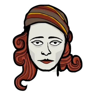 😏 d555189b femme, foulard, portrait, illustration, personne telegram sticker