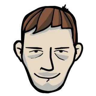 🙂 dfaf873e portrait, homme, visage, sourire narquois, illustration telegram sticker