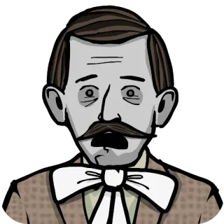 😦 e1488d20 homme, dessin animé, personnage, illustration, visage, portrait telegram sticker