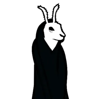 🐰 f58c60f6 Lapin, Noir et blanc, Effrayant, Sombre, Animal, Masque, Sinistre telegram sticker