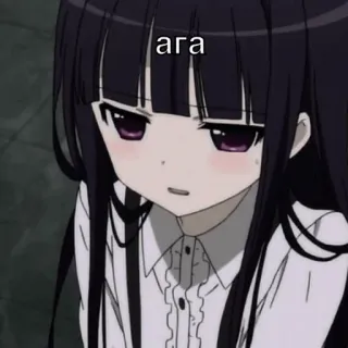 🥱 39031c82 ага anime, girl, expression, cute, black hair telegram sticker