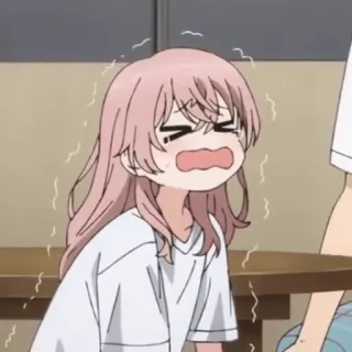 😩 52e9b6f6 anime, cartoon, character, expression, scared, nervous telegram sticker