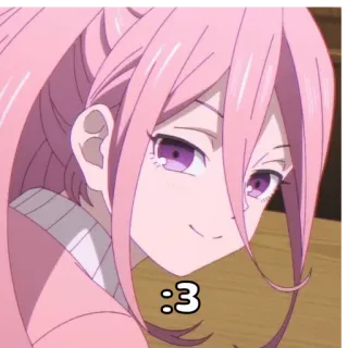 💟 651875d5 :3 anime, manga, character, cute, pink, smile telegram sticker