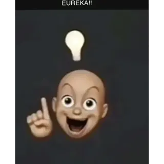 💡 216bc028 EUREKA!! eureka, idea, bombilla, emoji, pensando, innovación telegram sticker