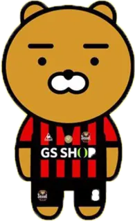 ⚽ 328d2414 GS SHOP райан, kakao friends, талисман, футбол, корея, футбол whatsapp sticker