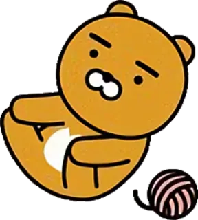 🙂 4ccae0f4 Ryan Мультфильм, Персонаж, Райан, Kakao Friends, Медведь, Милый, Стикер whatsapp sticker