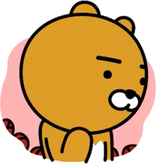 😗 651f0227 Ryan Kakao Friends, Райан, медведь, милый, персонаж, стикер whatsapp sticker